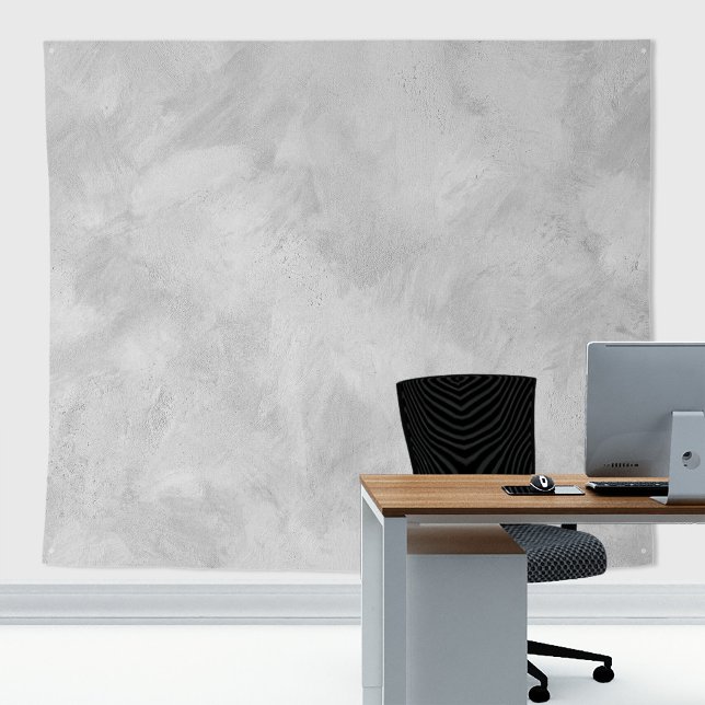 Tenture Texture de mur en argile romaine grise clair minim (Roman Clay Limewash tapestry decor with stone  texture for zoom meetings backdrop or home decor)