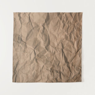 Tenture Texture de papier recyclé froissé brun rugueux