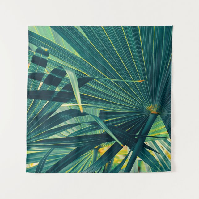 Tenture Texture tonique à feuille de palme striée (Devant)