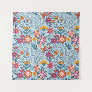 Tenture Texture transparente avec fleurs et papillons. Fin