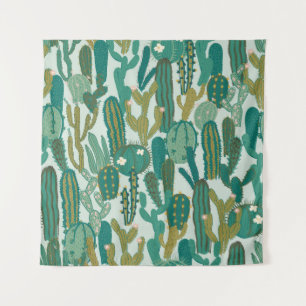 Tenture Texture vintage répétée de cactus vert