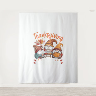 Tenture Thanksgiving Gnome Fall Leopard Turkey Essentiel T