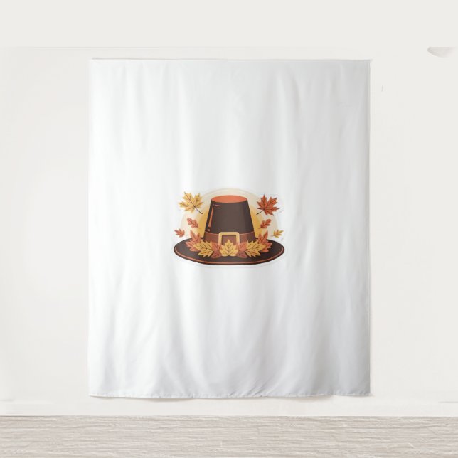 Tenture Thanksgiving Pilgrim Casquette - Automne Harvest D (Devant)