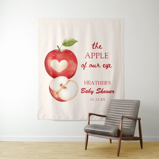 Tenture The Apple Of Our Eye Apple Baby Shower Banner (En situation)