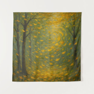 Tenture The Golden Autumn Dance: A Vortex of Falling Leave