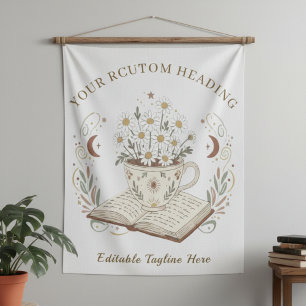 Tenture Théière Fantaisiste Neutre Bohème à Motifs Floraux