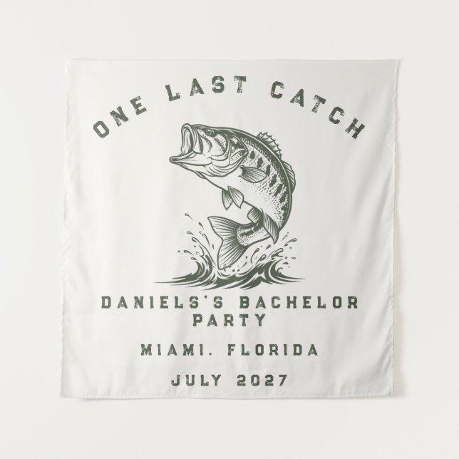 Tenture Thème de pêche, fête de bachelor sur mesure (Devant)
