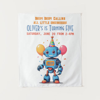 Tenture thème de robot avec aquarelle de ballons