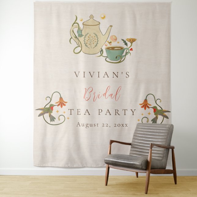 Tenture Thème floral aquarelle Faecore pour la fête de mar (En situation)