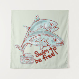 Tenture Thon Poisson assaisonnant une boîte