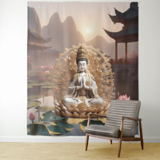 Tenture Thousand-Hand Guanyin Chinese Landscape Tapestry