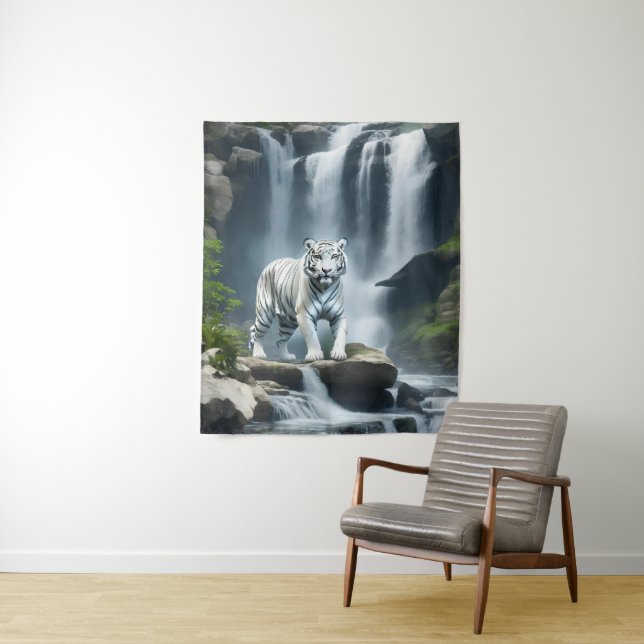 Tenture Tigre blanc du Bengale dans la nature (En situation)