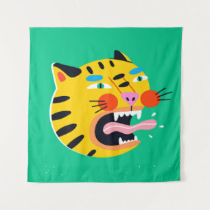 Tenture Tigre drôle Abstrait