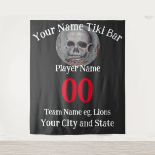 Tenture Tiki Bar numéro nom ville slogan d'Etat T-Shirt