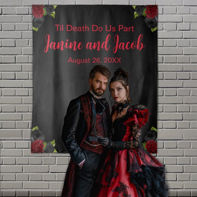 Tenture Til Death Do Us Part Gothique Rose Photo Contexte (Créateur téléchargé)