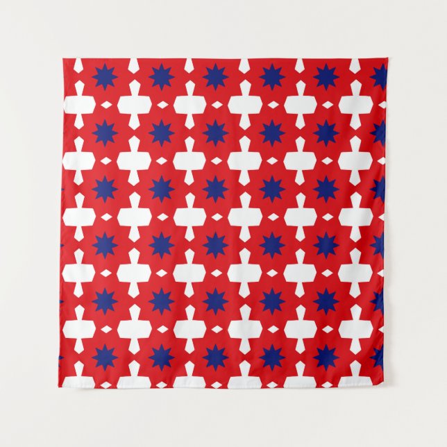 Tenture Tirage à main Abstrait Retro les années 70 Carrela (Devant)