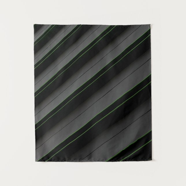 Tenture Tissu à rayures blanches et noires (Devant)