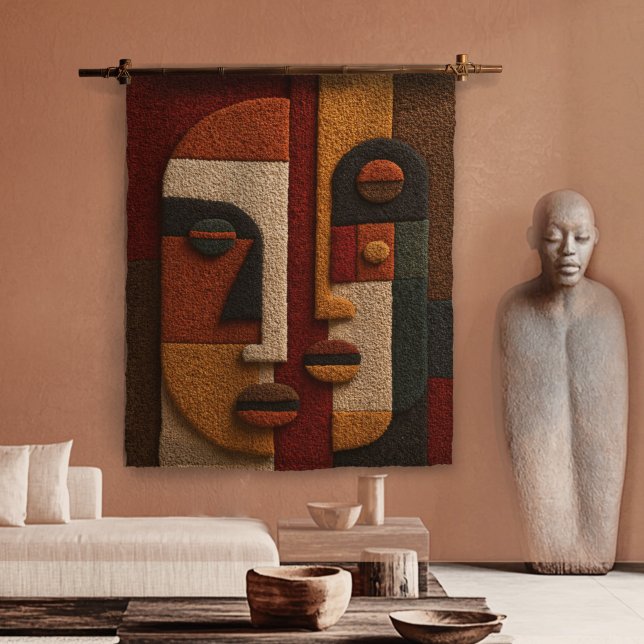 Tenture Tissu Boho en Terracotta Inspiré du Mudcloth Textu (Créateur téléchargé)