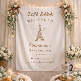 Tenture Tissu de bienvenue pour Baby Shower Café Bébé Café