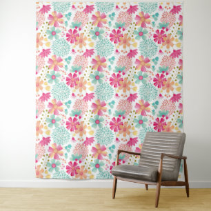 Tenture Tissu de Fond avec Fleurs Peintes pour Photos