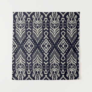 Tenture Tissu Ikat Brodé : Élégance Ethnique.