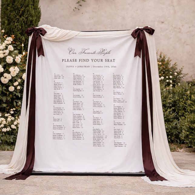 Tenture Tissu pour plan de table de mariage blanc et marro (Créateur téléchargé)