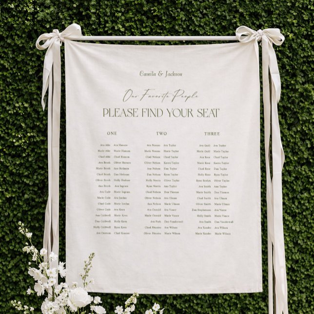 Tenture Tissu pour plan de table de mariage blanc et vert (Créateur téléchargé)