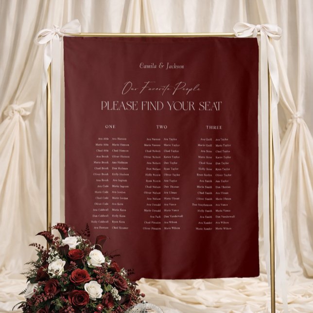 Tenture Tissu pour plan de table de mariage en Bourgogne (Créateur téléchargé)