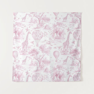 Tenture Tissu Toile Safari Rose