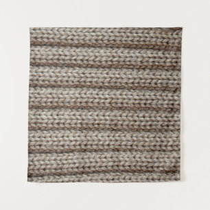Tenture Tissu tricoté clair, texture brune.