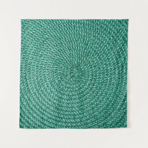 Tenture Tissu vert tressé artificiel.