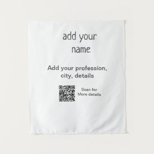 Tenture Titre QR simple minimal ajoutez votre texte nom