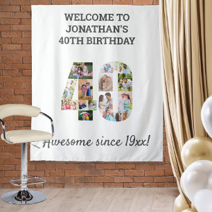 Tenture Toile de fond de collage photo pour fête d'anniver