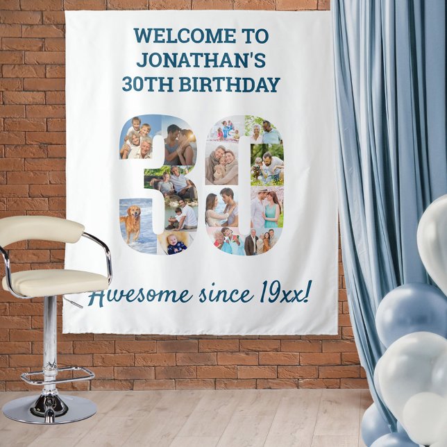 Tenture Toile de fond de collage photo pour fête d'anniver (Créateur téléchargé)