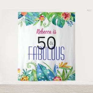 Tenture Toile de fond de photomaton florale tropicale 50 &