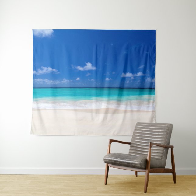 Tenture Toile de fond de plage sable surf océan mer Photob (En situation (horizontale))