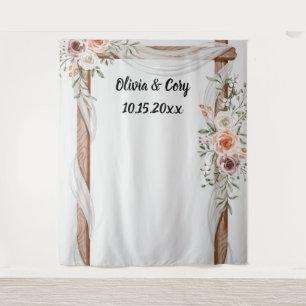 Tenture toile de fond mariage- arc- cabine photo 