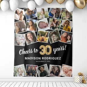 Tenture Toile de fond multi-photos pour 30e anniversaire
