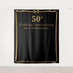 Tenture Toile de fond photo Noir et Or pour le 50e anniver