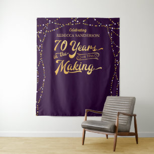 Tenture Toile de fond pour photo d'anniversaire 70 ans vio