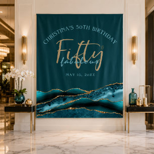Tenture Toile de fond pour photo de 50e anniversaire Fifty