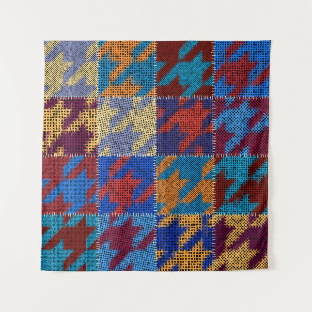 Tenture Toile de Patchwork : imitation motif vintage. (Devant)