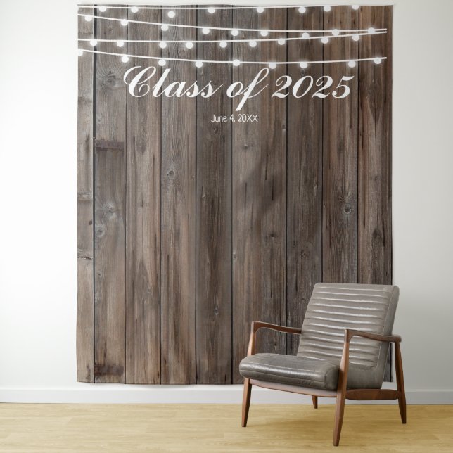 Tenture Toile en bois rustique - Pays Ouest (En situation)