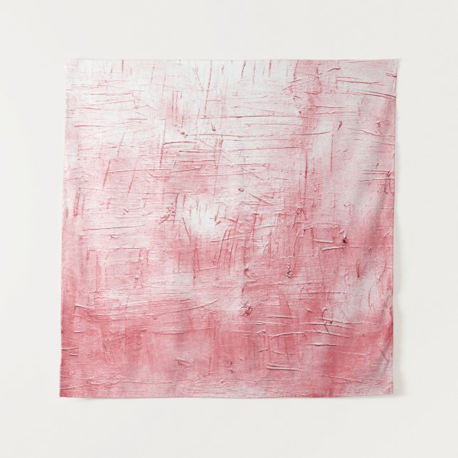 Tenture Toile rouge métallique : Elégance de la brosse. (Devant)