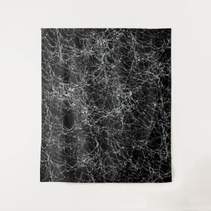 Tenture Toiles d'araignées noires et argentées Fête chic d