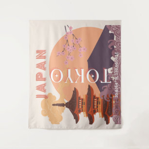 Tenture Tokyo Japan Travel Art, Art Vintage voyage