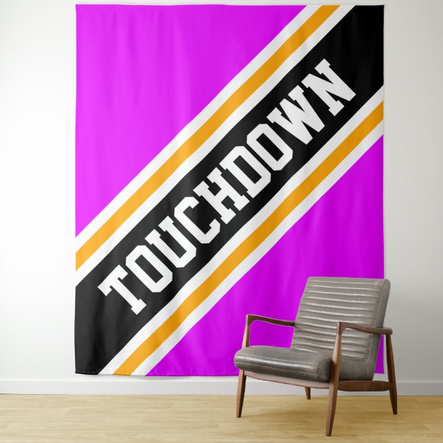 Tenture TOMBER Bright Rose Black Jaune Stripes (En situation)