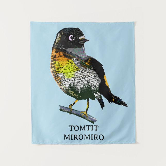 Tenture Tomtit Miromiro (Devant)