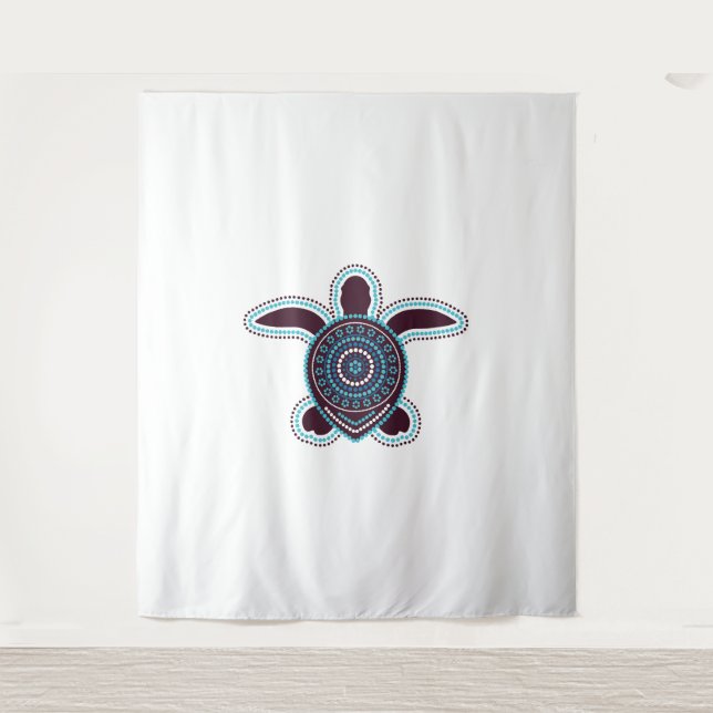 Tenture Tortue d'art aborigène australien (Devant)