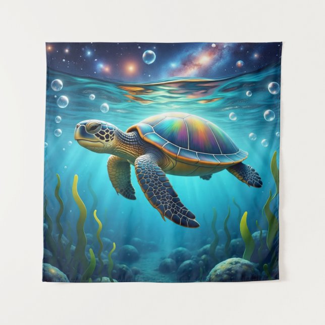 Tenture Tortue de mer galactique (Devant)